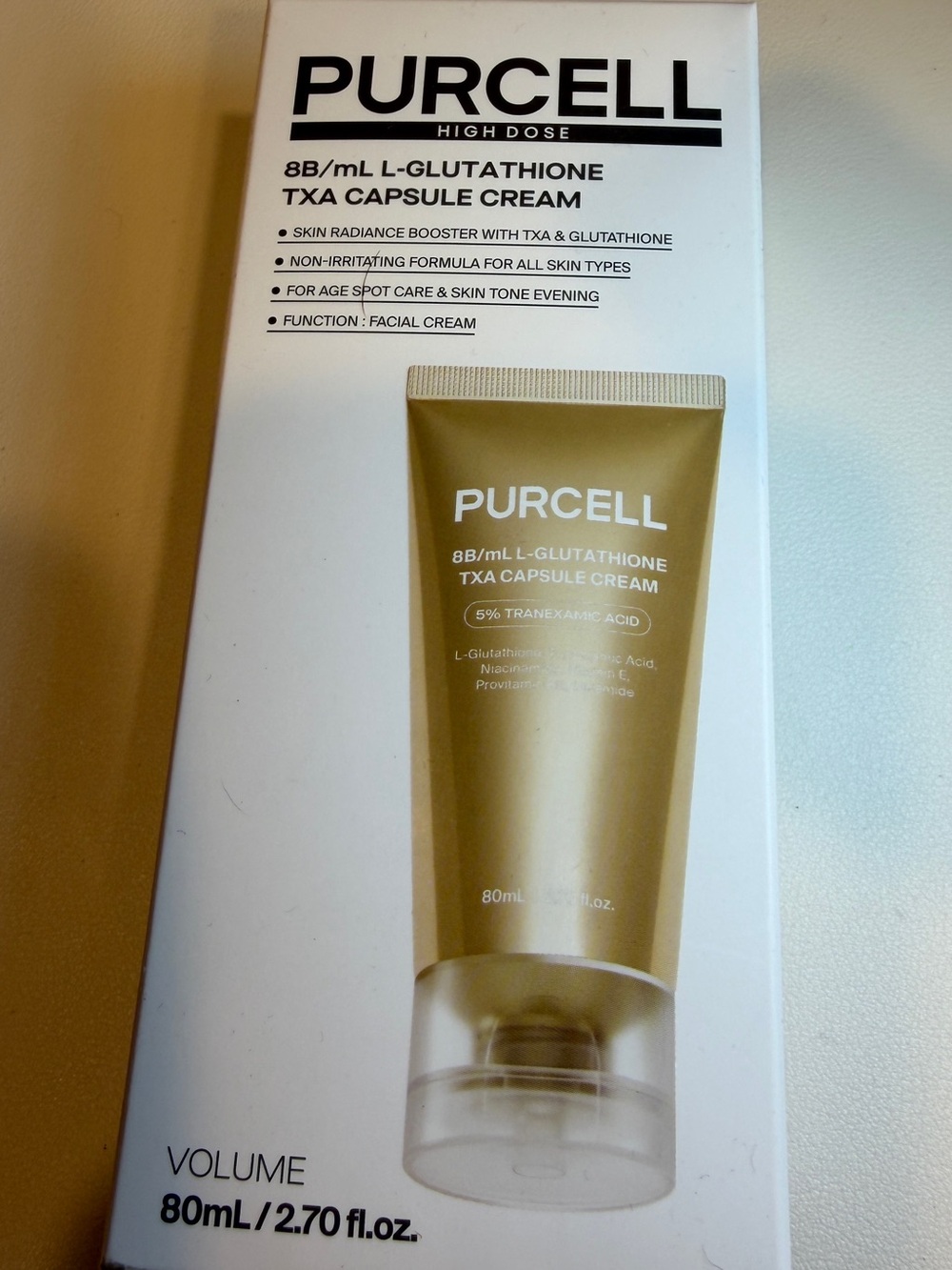 PURCELL 8B/mL L-Glutathione TXA Capsule Cream 80mL